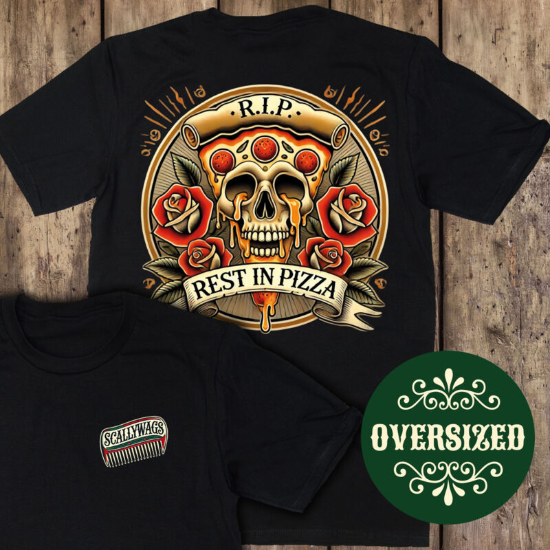 Rest In Pizza Oversized T-Shirt Thumbnail