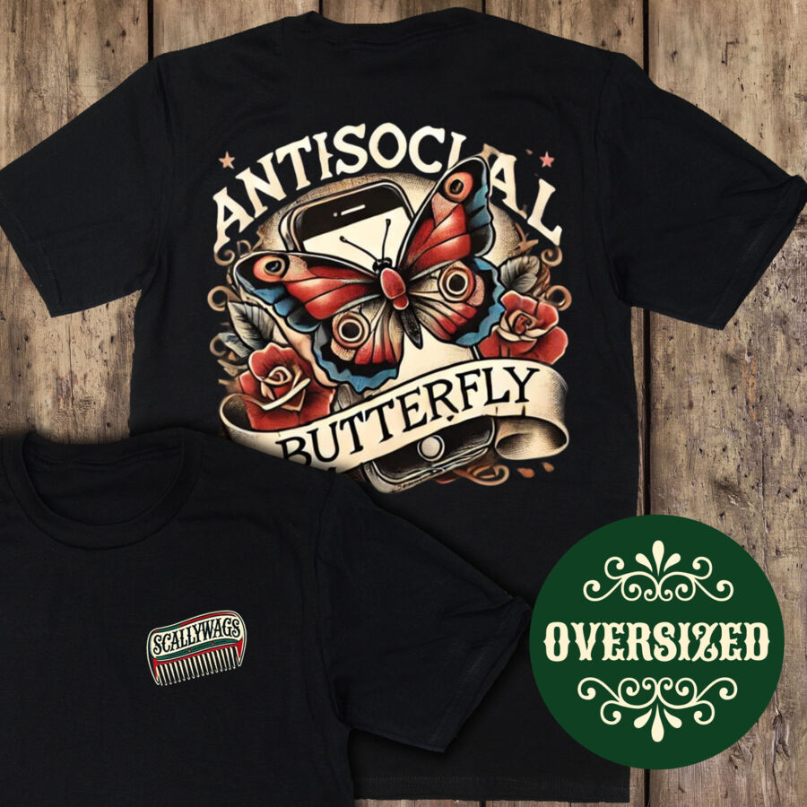 Antisocial Butterfly Oversized T-Shirt Thumbnail