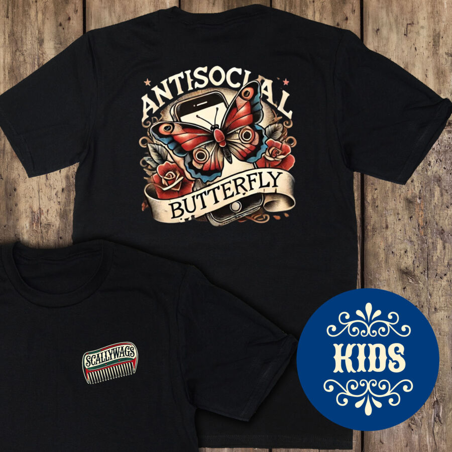 Antisocial Butterfly Kids T-Shirt Thumbnail