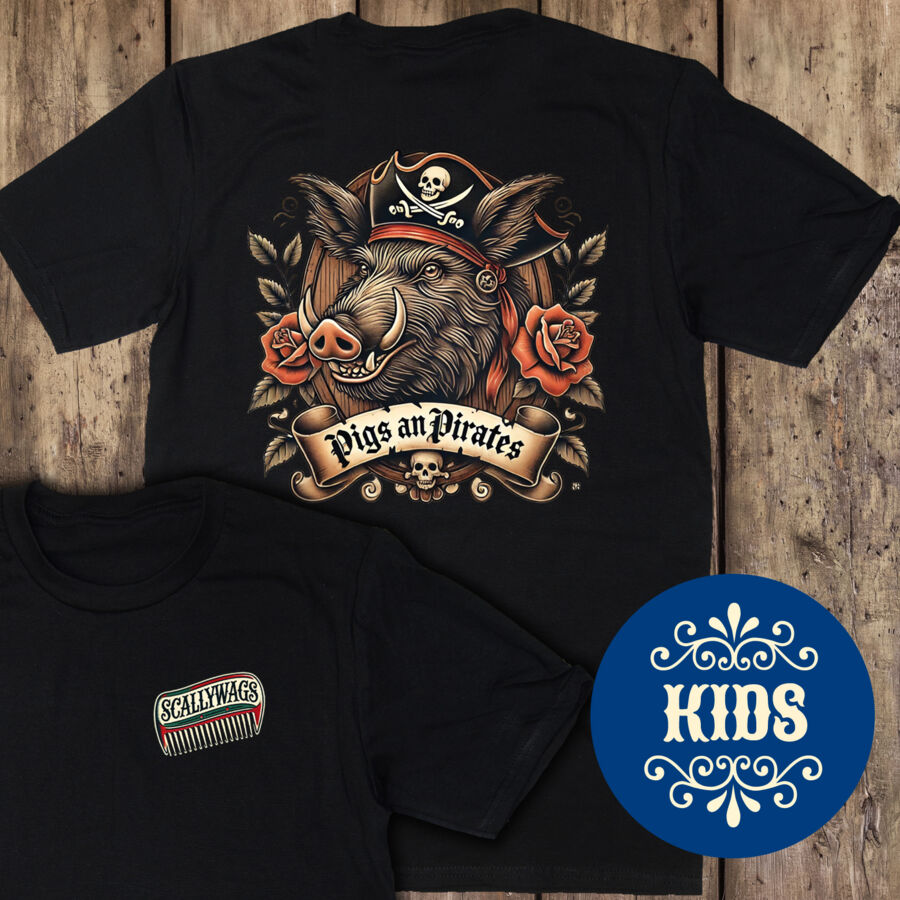 Pig an Pirates Kids T-Shirt Thumbnail