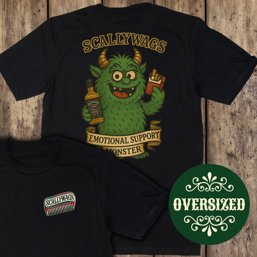 Emotional Support Monster Oversized T-Shirt Thumbnail